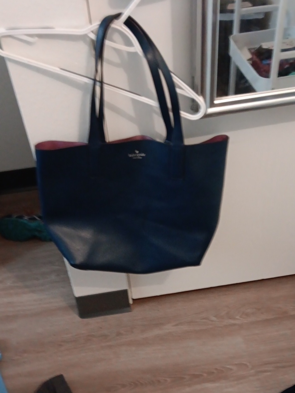Kate Spade Blue Bag With Reversable Pink Side and Blue Wristlett